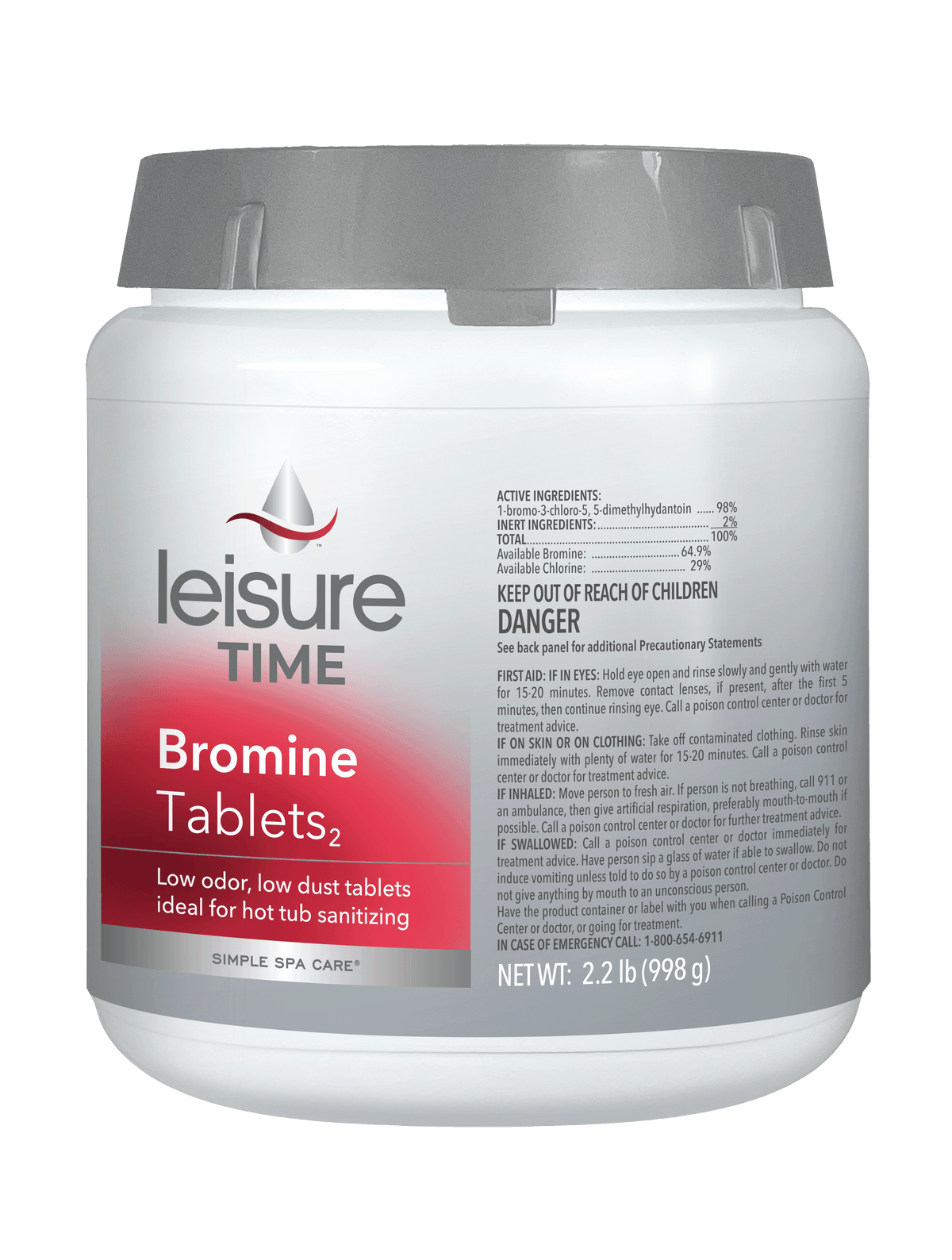 Leisure Time Bromine Tablets 2.2 lb low-odor bromine tabs for hot tub floaters
