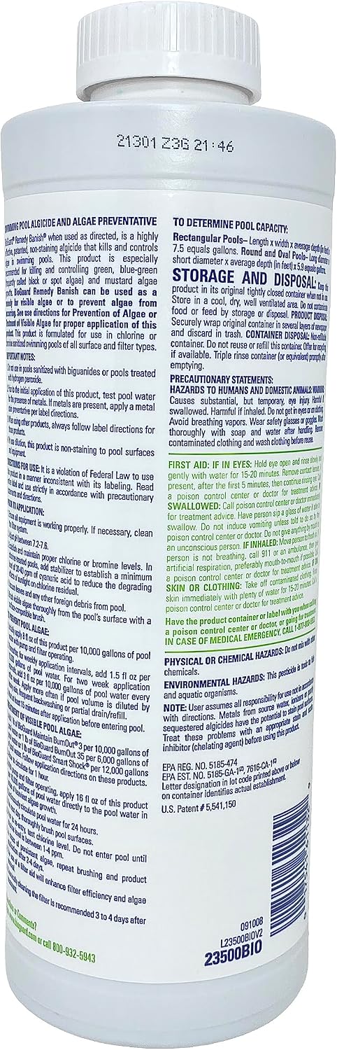 BioGuard Banish Algaecide Algae Preventative - 1 Quart