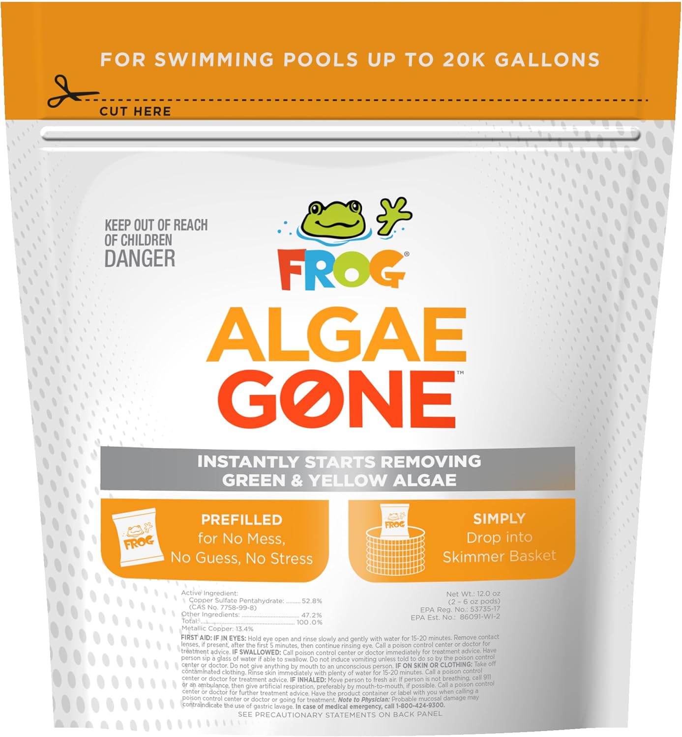 FROG Algae Gone 2 Pods for Pool Algae