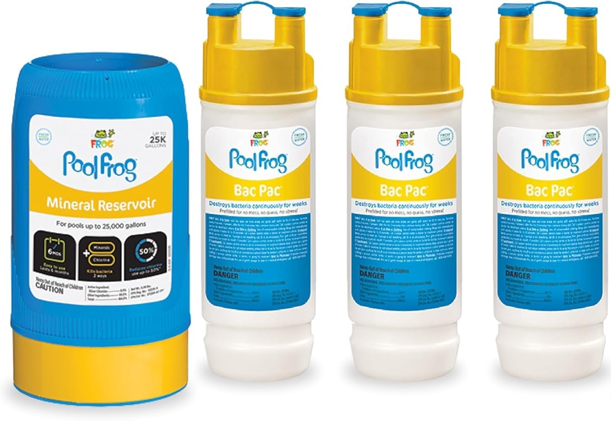 Pool FROG 6100 Replacement Mineral Reservoir plus 3 Chlorine Bac Pac Cartridges