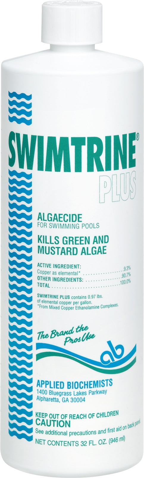 Applied Biochemists Swimtrine Plus 32 oz 9.3% copper algaecide for swimming pools