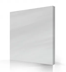 Alabaster Wave spa shell color sample showing soft white and gray marbled pattern.