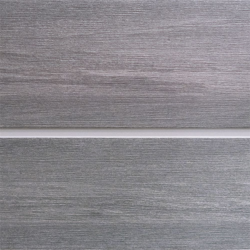 Close-up texture of the gray Granite hot tub cabinet panel featuring horizontal woodgrain pattern.