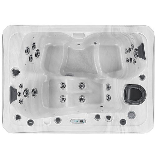 Overhead view of the Marquis Nashville Elite hot tub showing seating layout and hydrotherapy jets.
