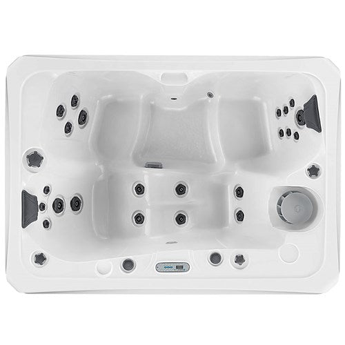 Overhead view of the Nashville spa showcasing a compact multi-seat layout with targeted hydrotherapy jets.