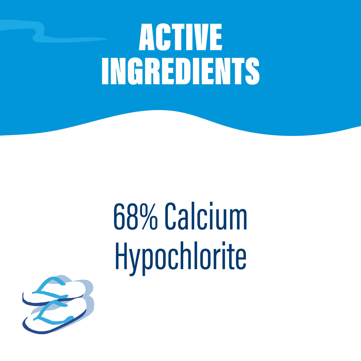 Poolife Rapid Shock active ingredients graphic identifies 68% calcium hypochlorite in this pool shock treatment.