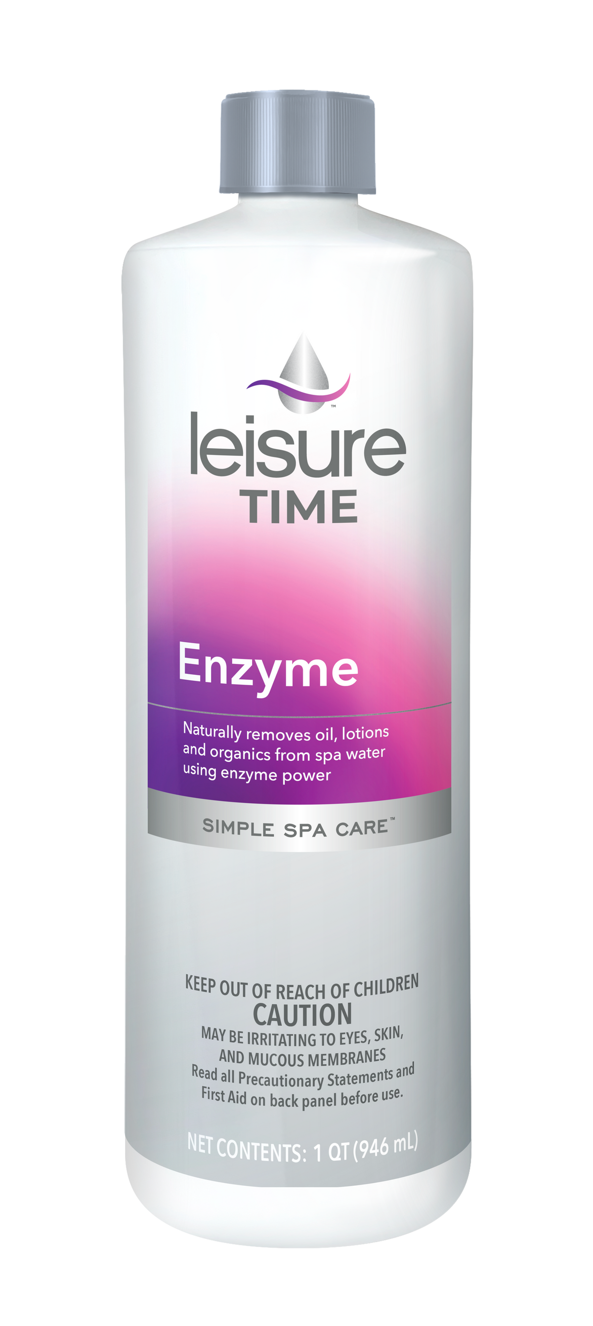 Leisure Time Enzyme 32 oz bottle, natural enzyme scum line treatment for spas and hot tubs