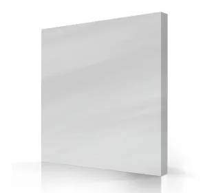 Silver marble acrylic hot tub shell swatch with soft gray veining.