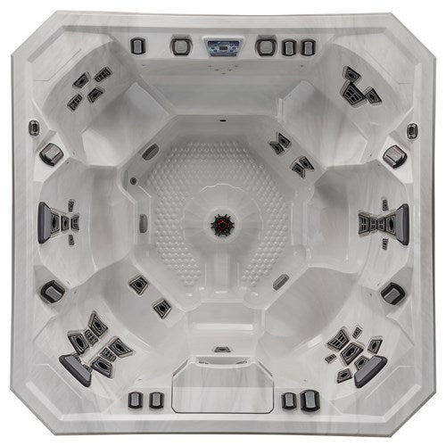 Vector21 Series V94 overhead view of the hot tub interior showing seating layout and jet configuration.