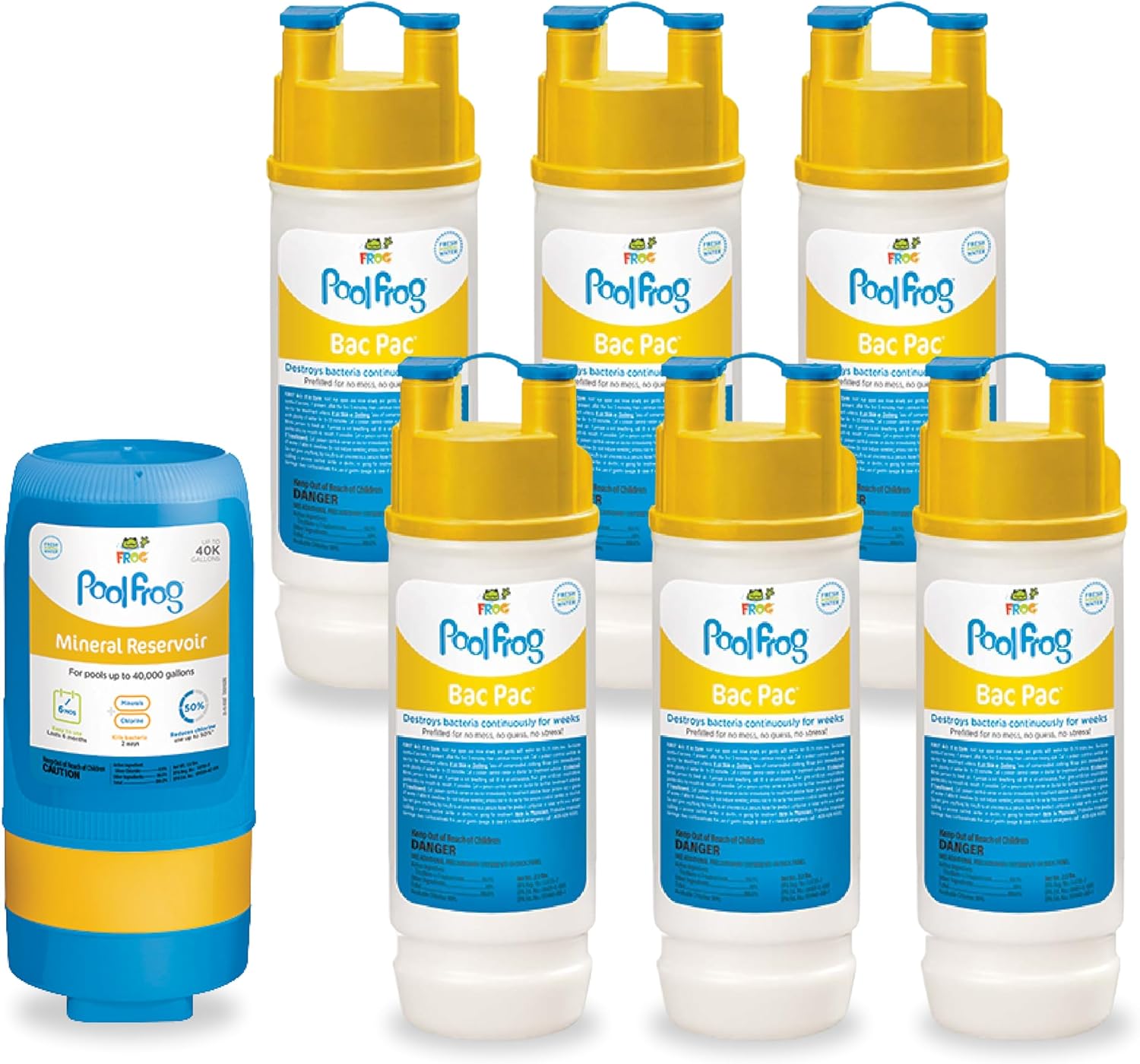 Pool FROG 5400 Mineral Reservoir Plus 6 Bac Pac Cartridges - 2 Month Supply