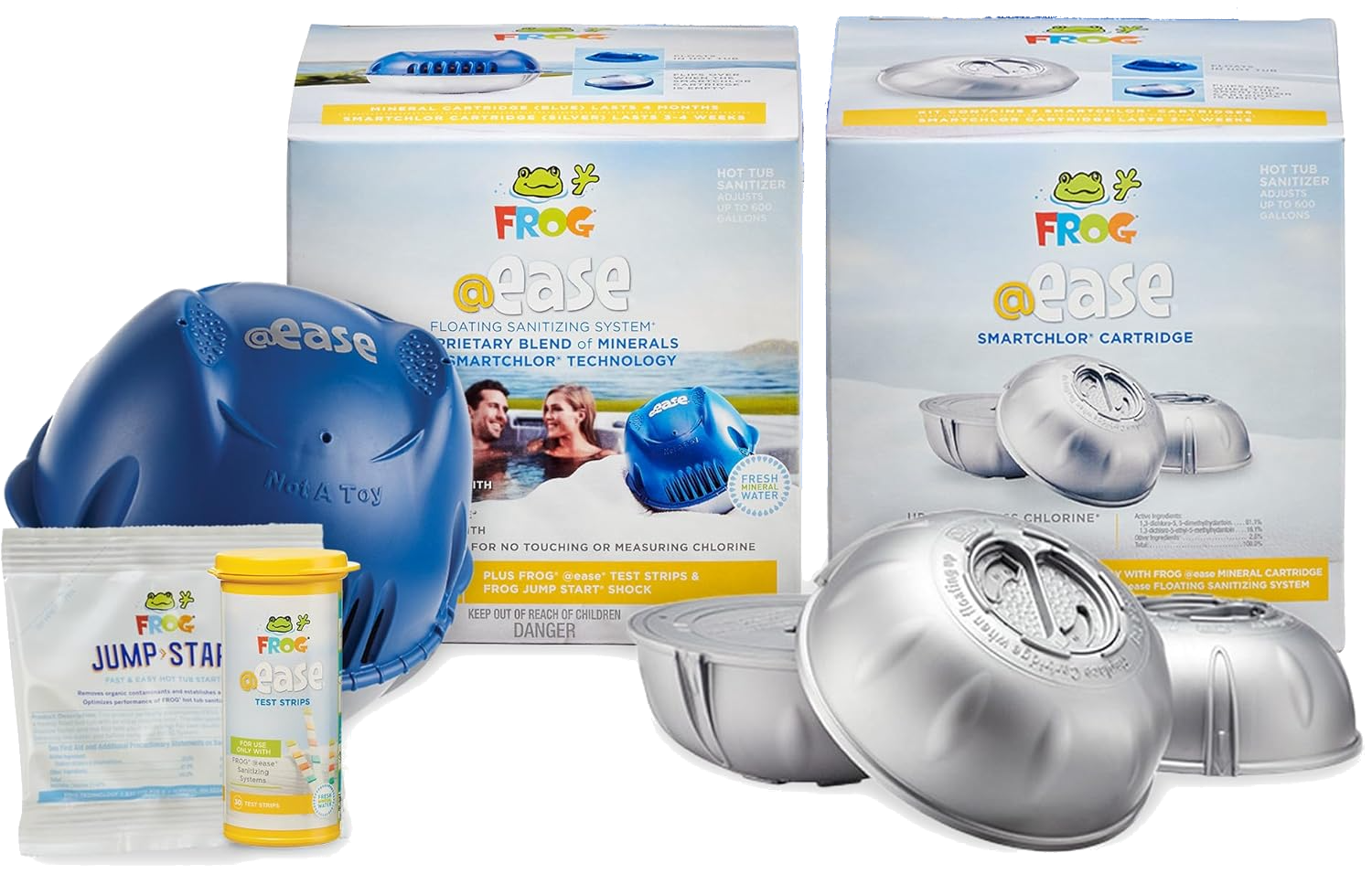 FROG @ease Floating Sanitizing System plus FROG @ease SmartChlor Cartridge 3 Pack (4 Month Supply)