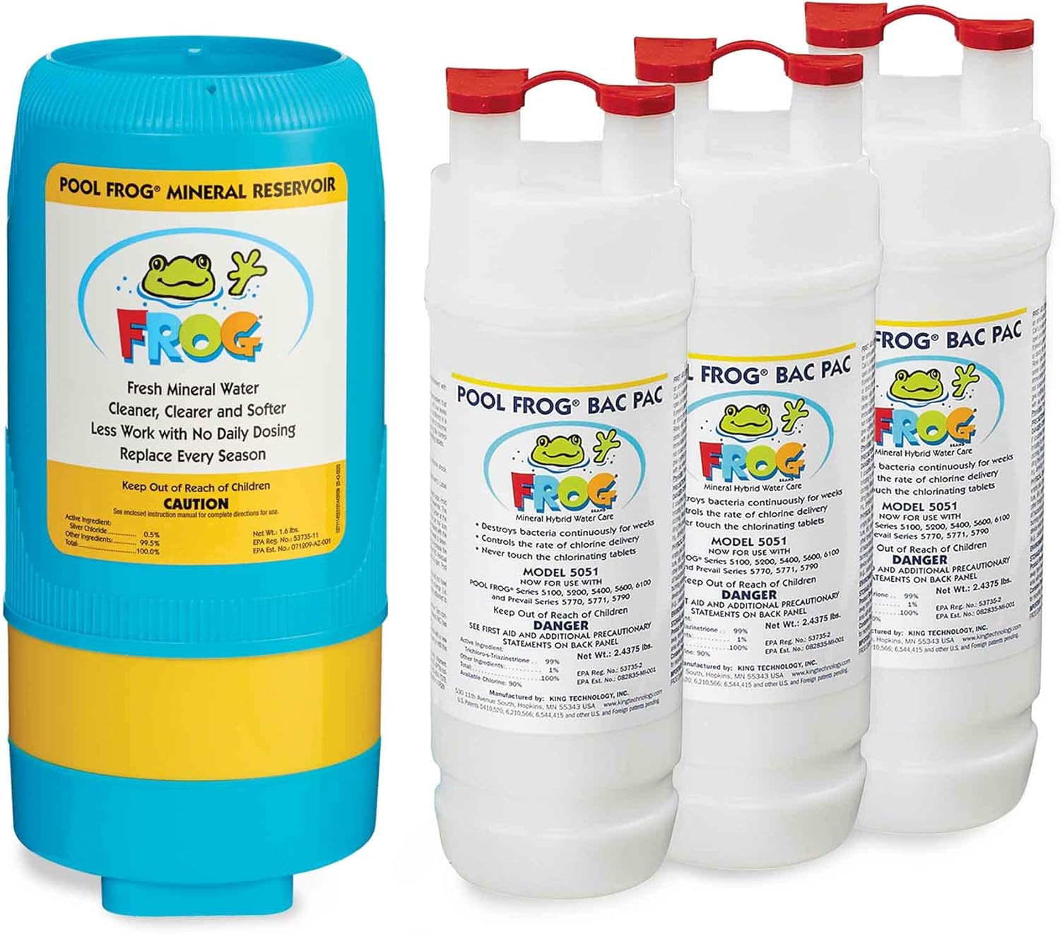 Pool FROG 5400 Replacement Mineral Reservoir Plus 3 Bac Pac Cartridges
