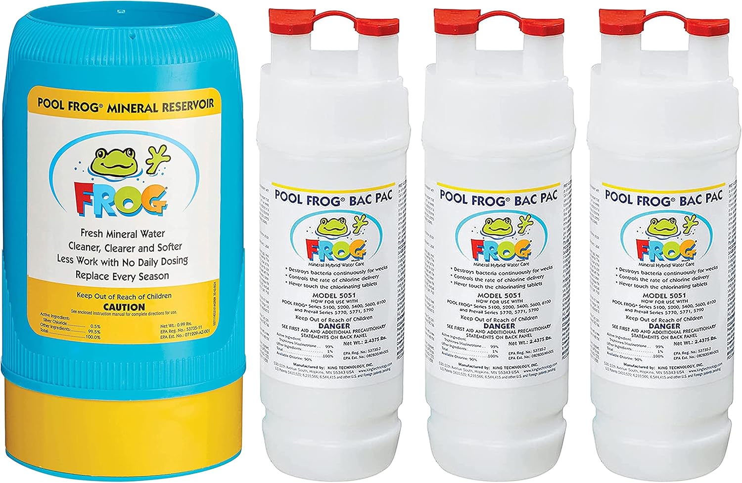 Pool FROG 6100 Mineral plus 3 Bac Pac Cartridges and FROG Bam
