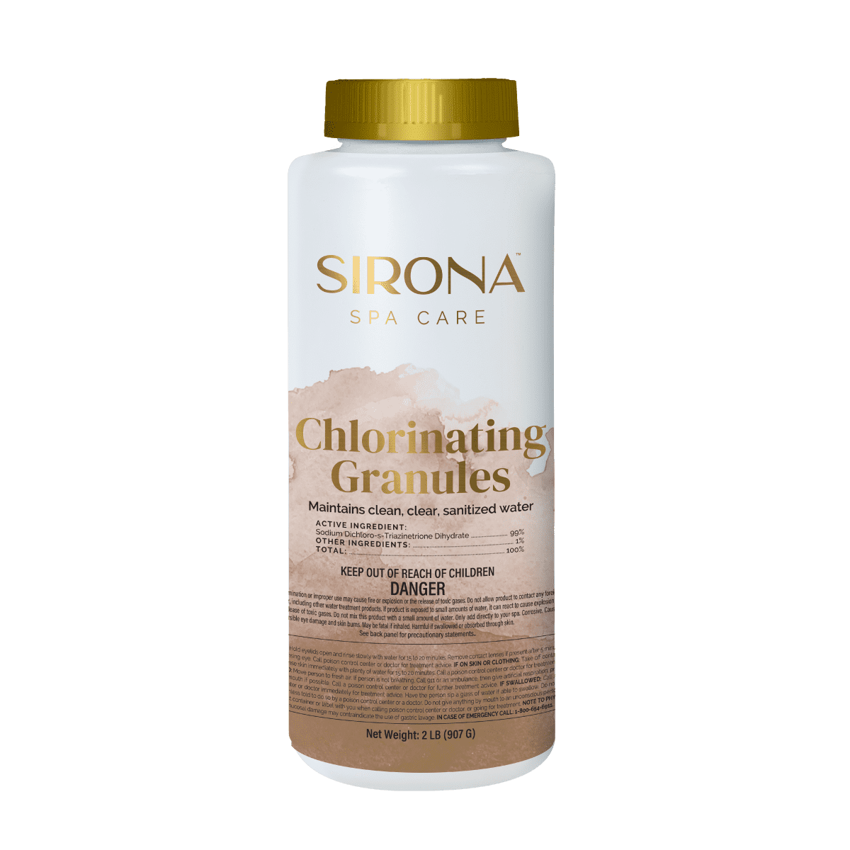 Sirona Spa Care Chlorinating Granules 2 lb bottle of hot tub chlorine