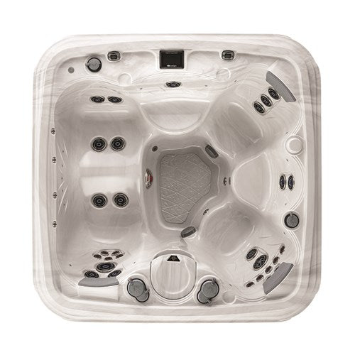 Overhead view of the Marquis Wish hot tub with a two-pump jet configuration.