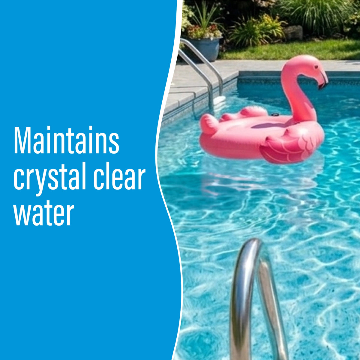 Poolife MPT Extra 3-Inch Chlorinating Tablets lifestyle graphic highlighting pool water care and multi-function benefits.