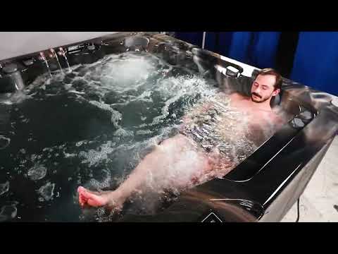 Video demonstrating the setup, features, and operation of a Marquis hot tub spa model.