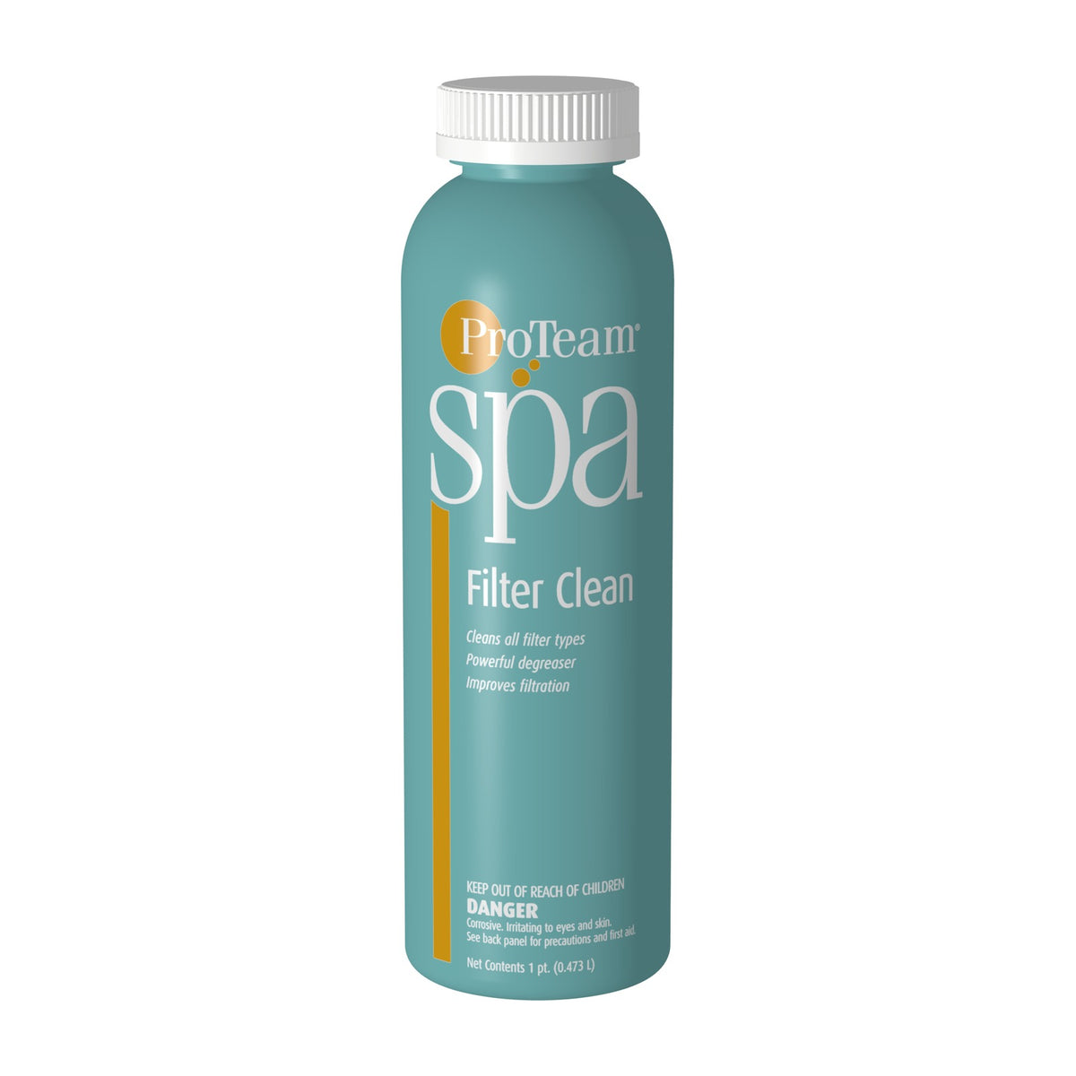 ProTeam Spa Filter Clean container, 1 pt (16 fl oz), for soaking or spraying spa filter pleats.
