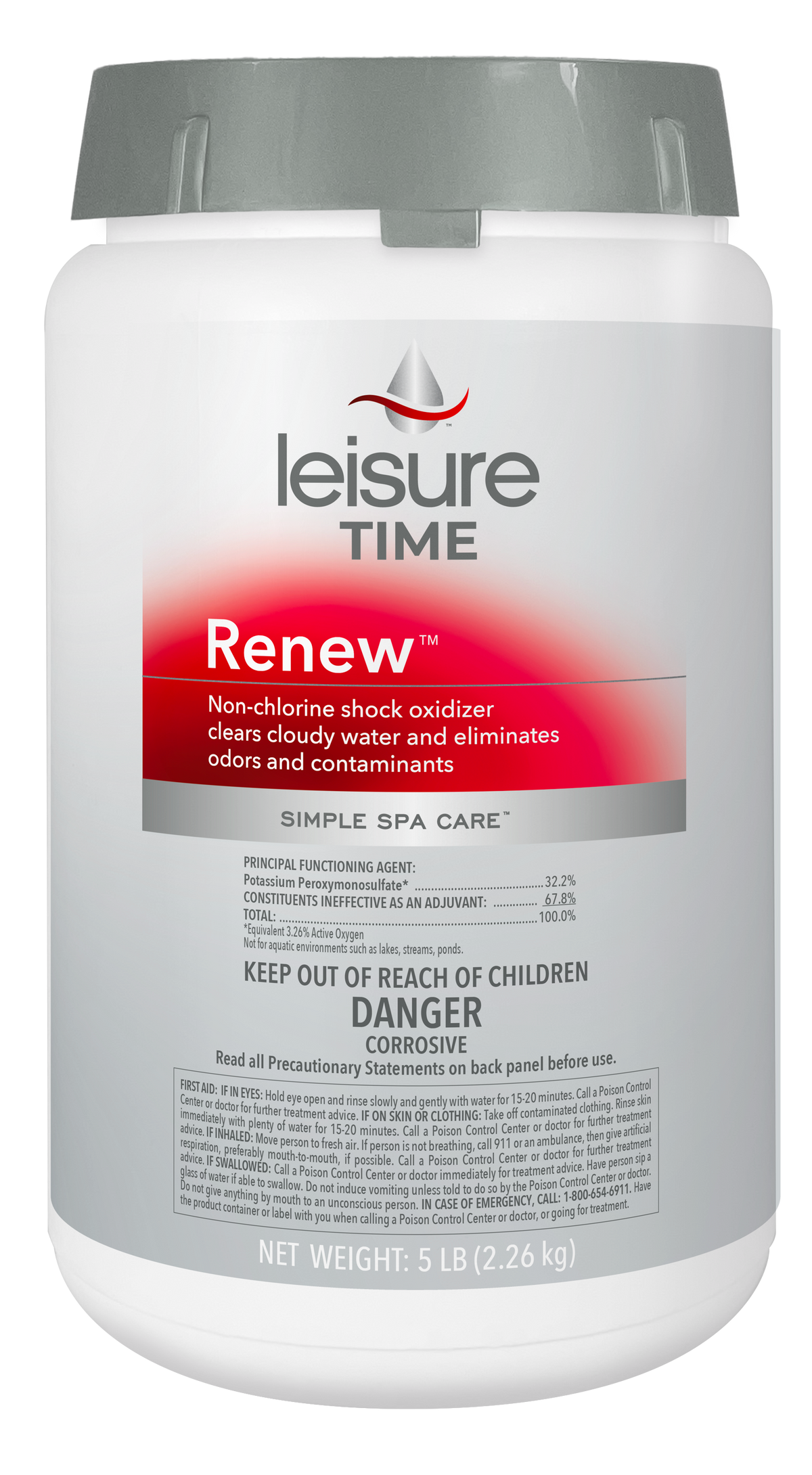 Leisure Time Renew 5 lb non-chlorine shock oxidizer for spas and hot tubs