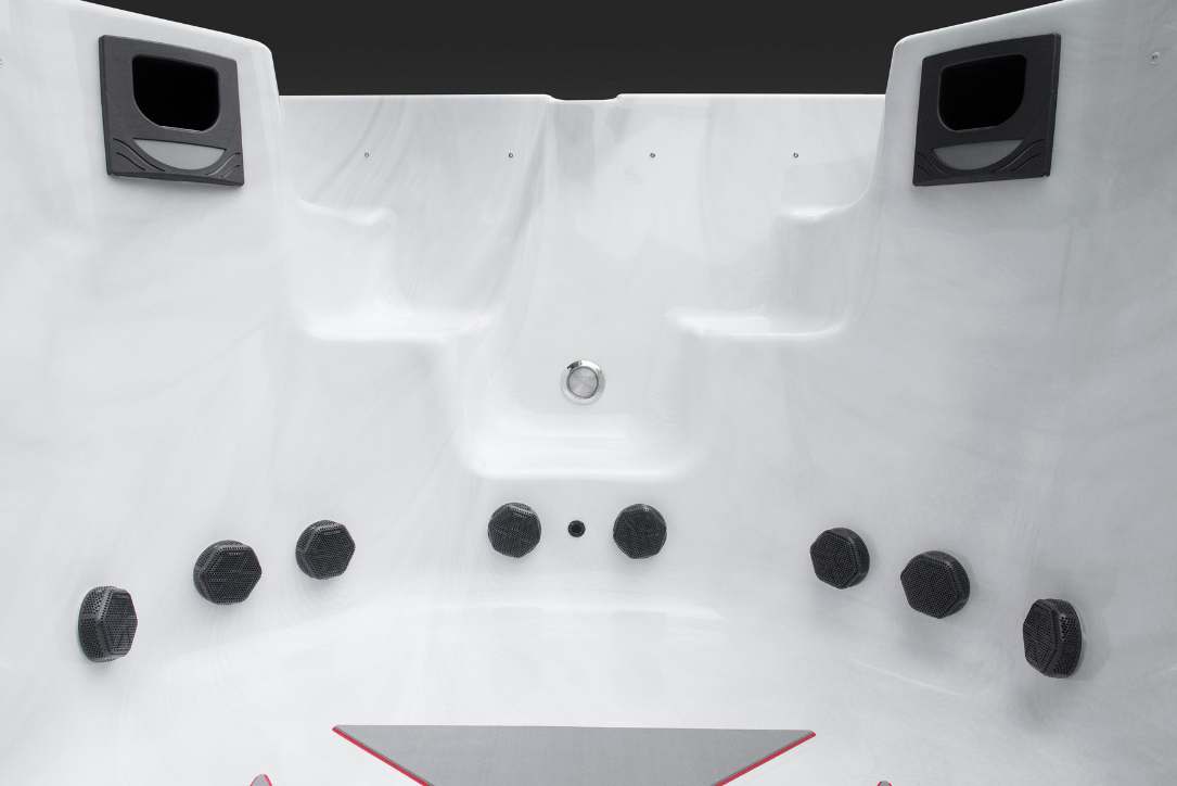 Triathlon 3-in-1 spa hot tub section with upper back jets and step-in seating design.