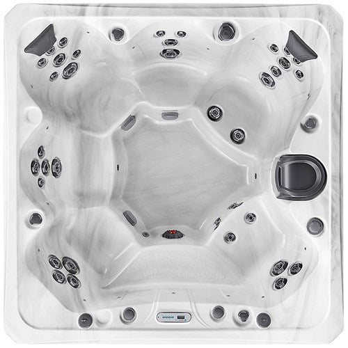 Overhead view of the Marquis Vegas Elite hot tub showing jet layout and seating configuration.